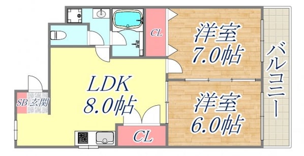 ハイツ南郷の物件間取画像